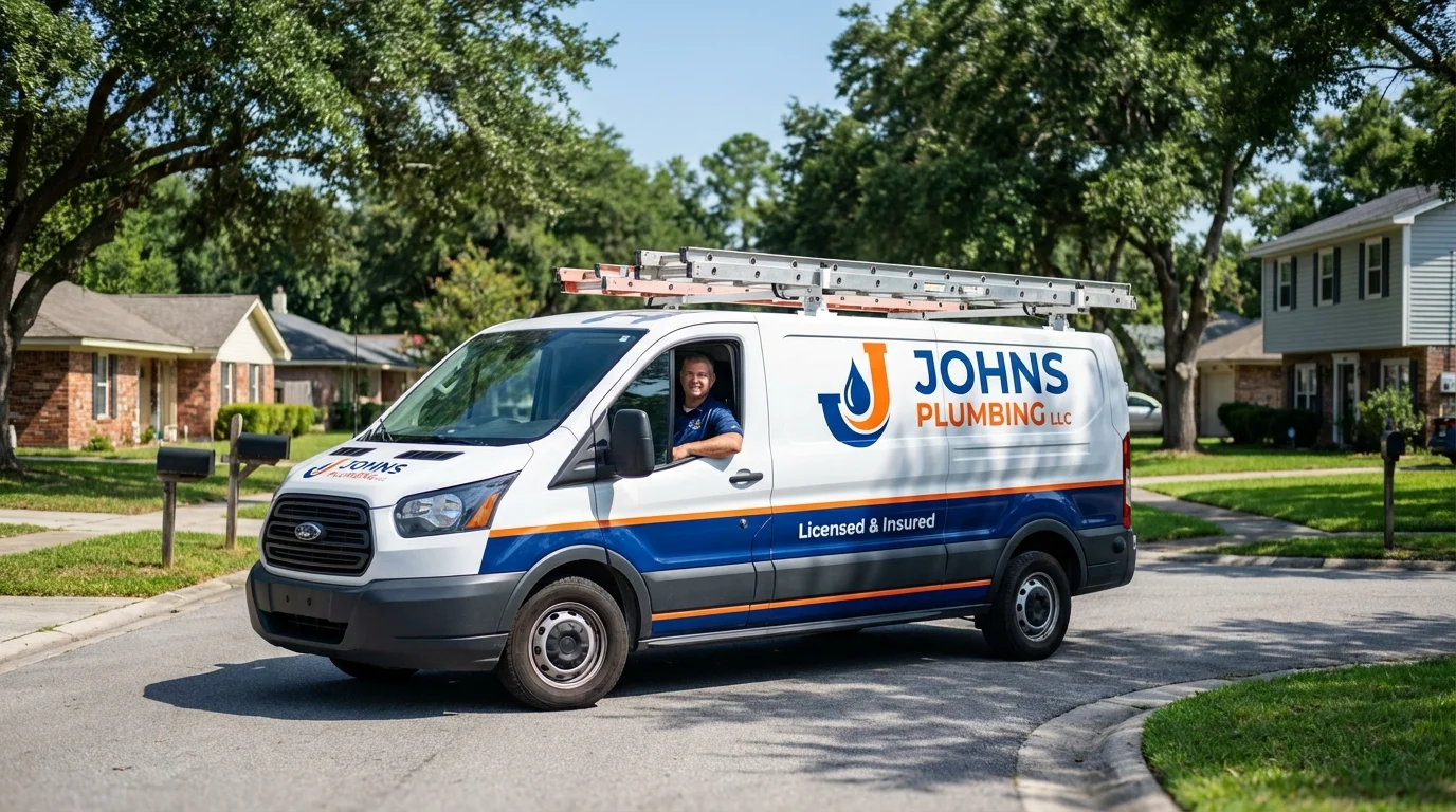 Johns Plumbing LLC service van in Carterville, MO